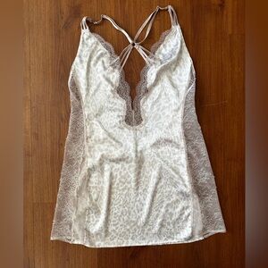 Victoria’s Secret Pink Leopard Satin Lingerie Slip Dress